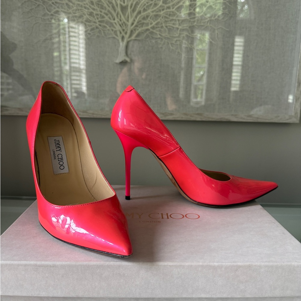 Jimmy Choo Vibrant Pink Neon Patent Heels